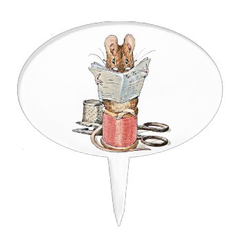 Tailor Mouse On Spool Of Thread Cake Topper by FaerieRita at Zazzle