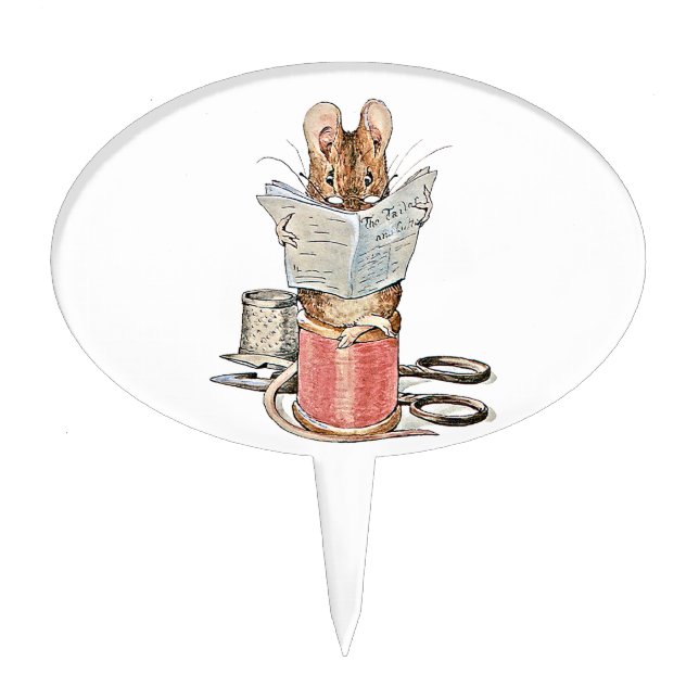 Tailor Mouse on Spool of Thread Cake Topper (Front)