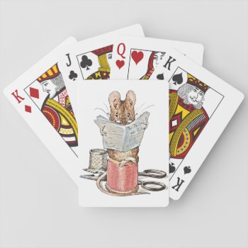 Tailor Mouse On Spool Of Thread Playing Cards by FaerieRita at Zazzle