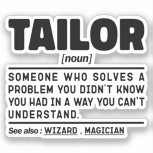 Tailor Noun Definition Sewing Lovers Sarcastic  Sticker