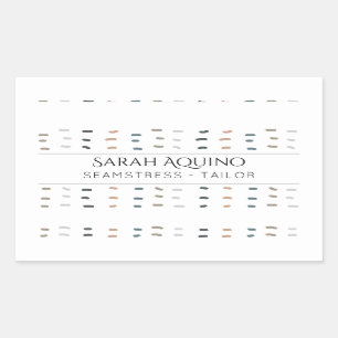 Tailor Seamstress Hand Stitches Pattern Rectangular Sticker