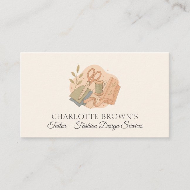 Tailor Sewing Fashion Alterations Dressmaking Business Card