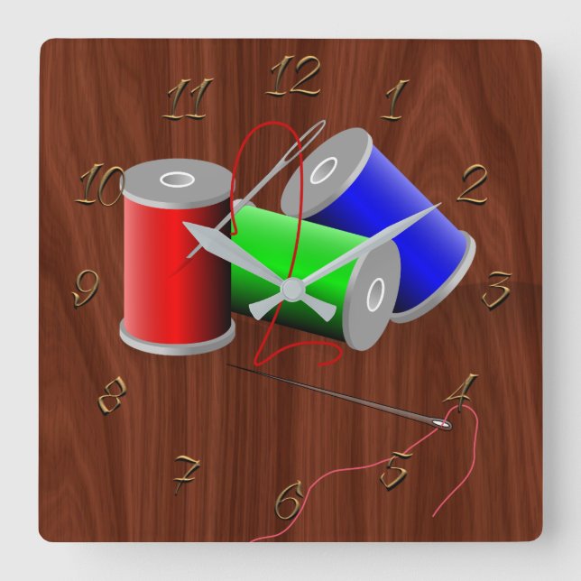 Tailor Square Wall Clock (Front)