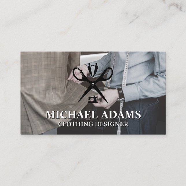 Tailor Working in Studio Business Card (Front)