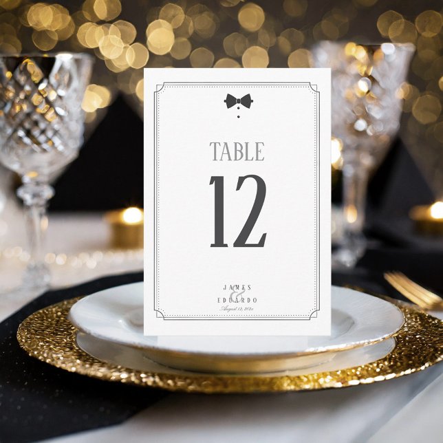 Tailored Black Tie Wedding Table Number ID1090 (Creator Uploaded)