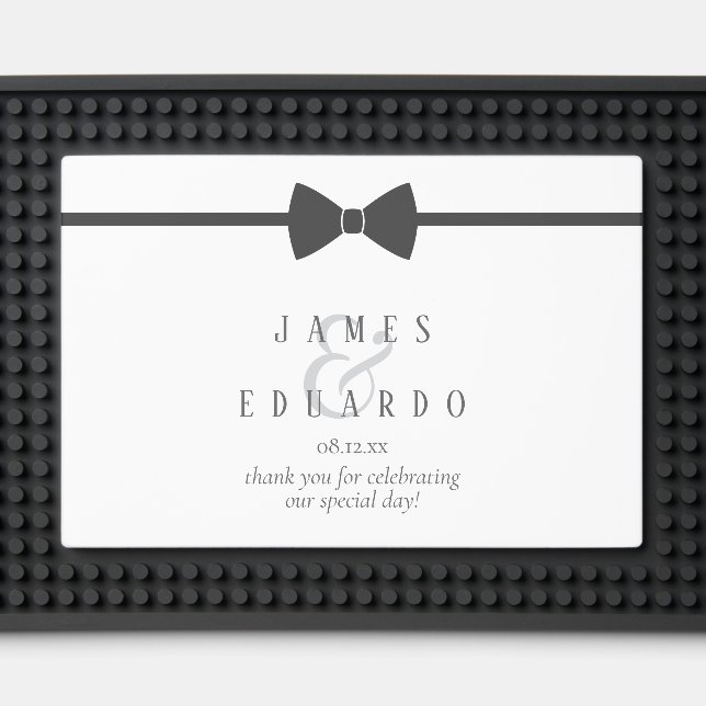 Tailored Black Tie Wedding Thank You ID1090 Bar Mat (Front (Close Up))