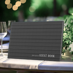 Tailored Black & White Wedding ID1090 Guest Book