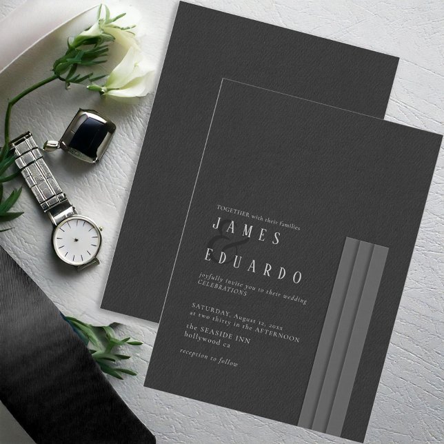 Tailored Black & White Wedding ID1090 Invitation (Creator Uploaded)