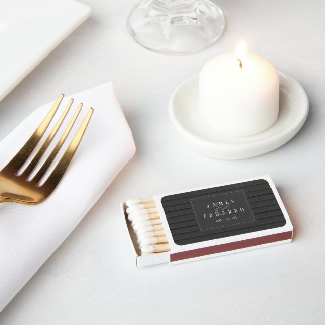 Tailored Black & White Wedding ID1090 Matchboxes (Insitu)