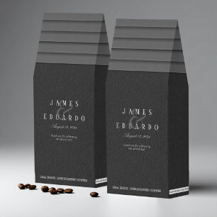 Tailored Black & White Wedding Thank You ID1090 Roasted Coffee