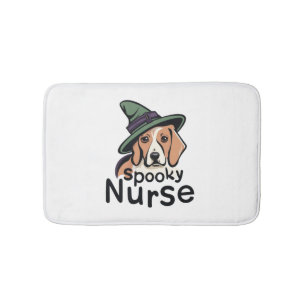 Tailored for Canine Fans One Spooky Nurse Dog Bath Mat