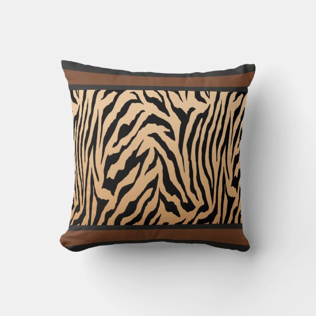 Tailored Tiger Stripe Throw Pillow (Front)
