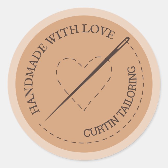 Tailoring Business Classic Round Sticker (Front)