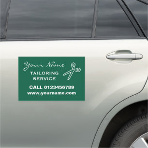 Tailoring service advertising car magnet