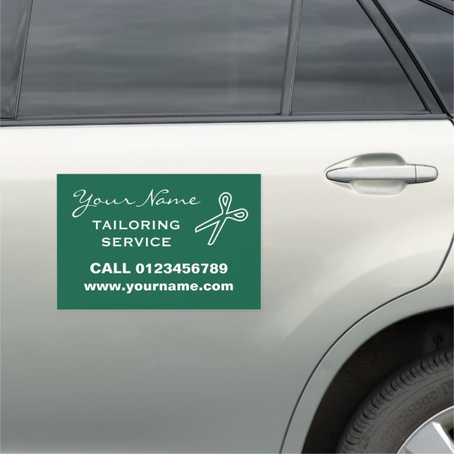 Tailoring service advertising car magnet (In Situ)
