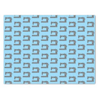 Tailor's Sewing Machine Elegant Pattern Grey Blue
