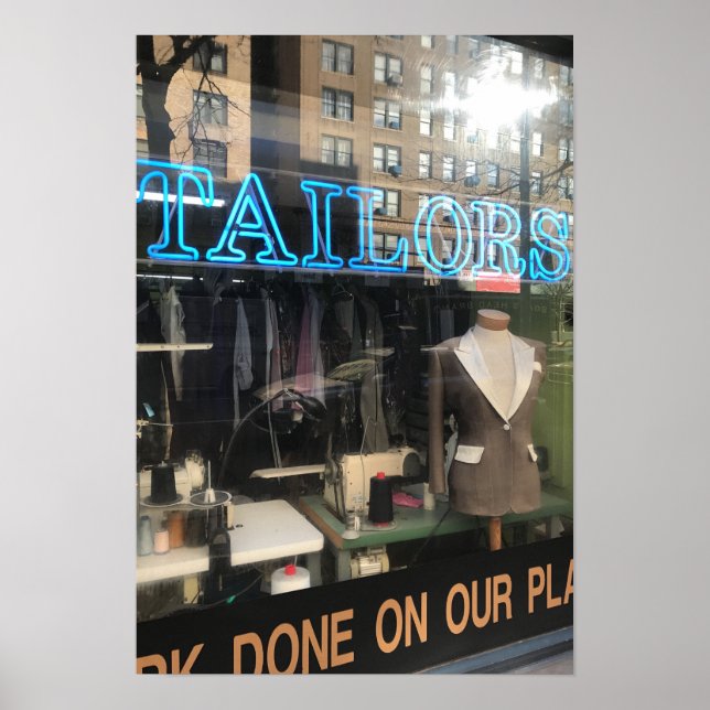 Tailor's Shop Window New York City Photography Poster (Front)