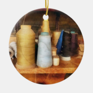 Tailor's Thread Ceramic Ornament