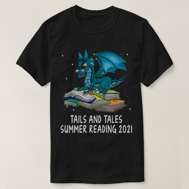 Tails And Tales Summer Reading 2021 Librarian Libr T-Shirt (Design Front)
