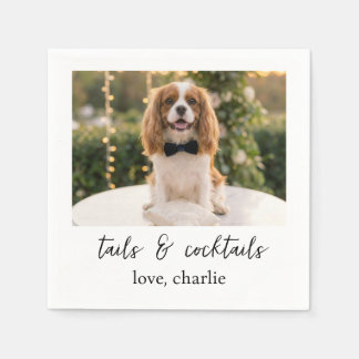 Tails & Cocktails Funny Dog Wedding Cocktail Napkins