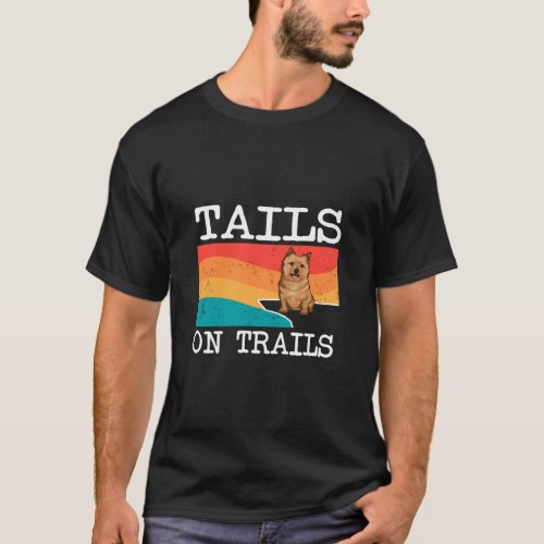 Tails On Trails Norwich Terrier Dog  Hiking  T_Shirt