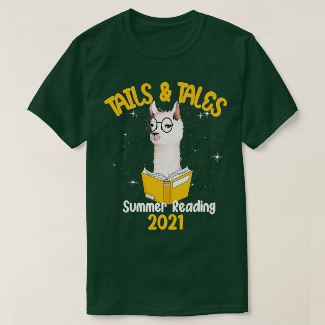 Tails Tales Summer Reading 2021 Llama 1 T-Shirt (Design Front)