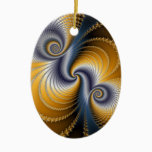 Tailspin - Fractal art Ceramic Ornament