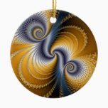 Tailspin - Fractal art Ceramic Ornament