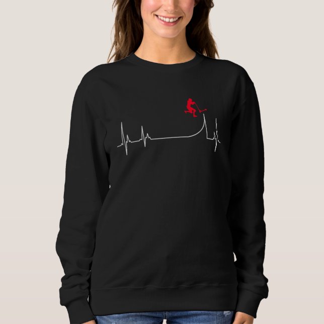 Tailwhip Scooter Trick Roller Heartbeat Heart Line Sweatshirt (Front)