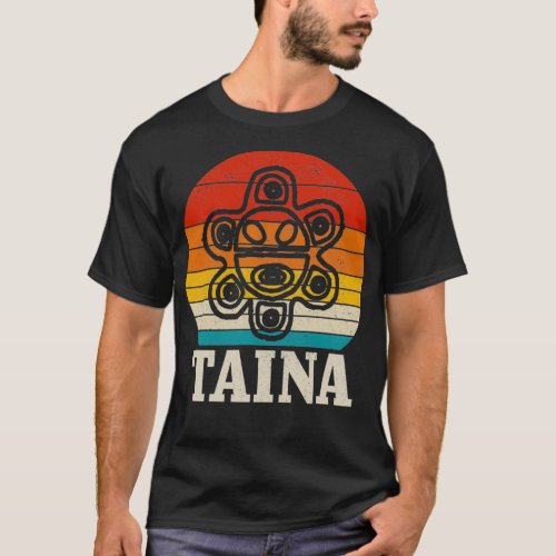 Taina Sun Vintage Puerto Rico Boricua Taino Borike T_Shirt
