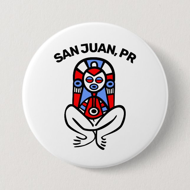 Taino Atabey Puerto Rico Custom Town Button (Front)