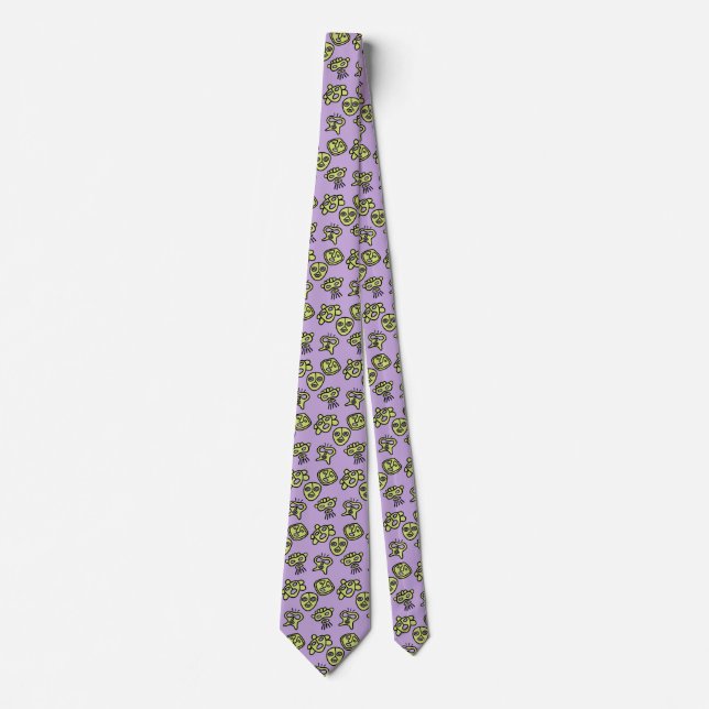 Taino Masks Tie lavender (Front)