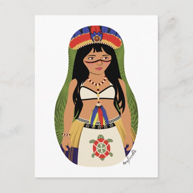 Taíno of Boriken, Puerto Rican Matryoshka Postcard (Front)