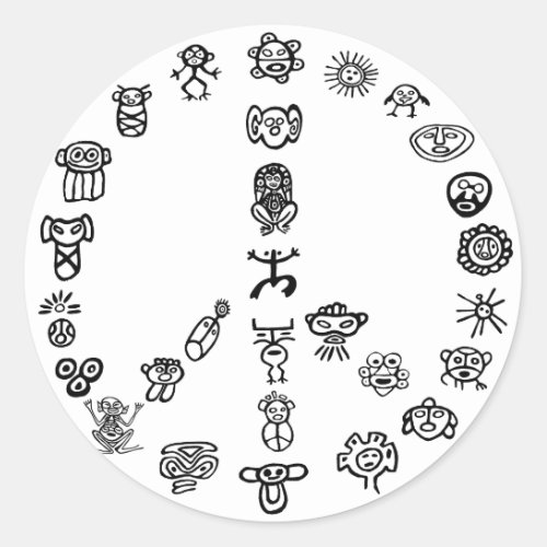 Taino Peace Classic Round Sticker