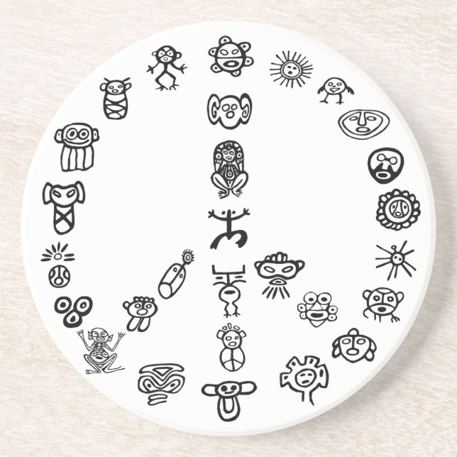 Taino Peace Sandstone Coaster (Front)