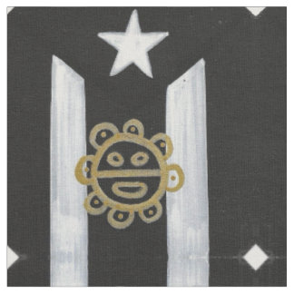 Taino Sol over BlkWht Fabric