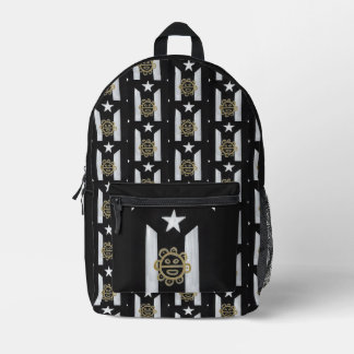 Taino Sol over BlkWht Printed Backpack