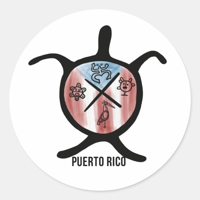 Taino symbols classic round sticker (Front)