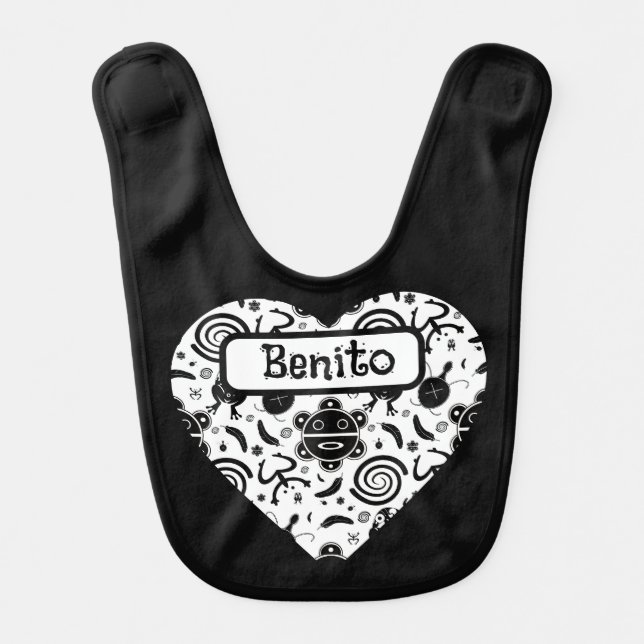 Taino Symbols Puerto Rico Culture Baby Bib (Front)