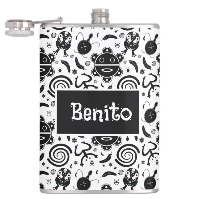 Taino Symbols Puerto Rico Culture Flask (Opened)