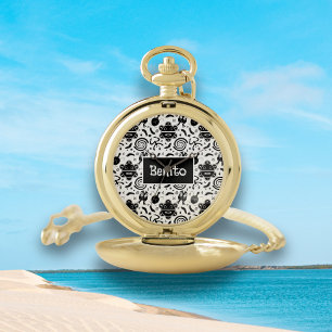 Taino Symbols Puerto Rico Culture Pocket Watch