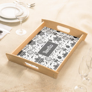 Taino Symbols Puerto Rico Culture Serving Tray