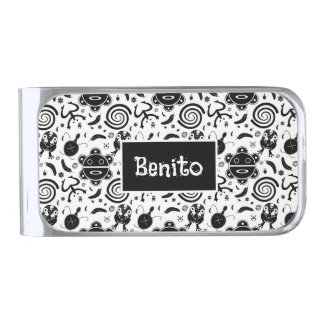Taino Symbols Puerto Rico Culture Silver Finish Money Clip