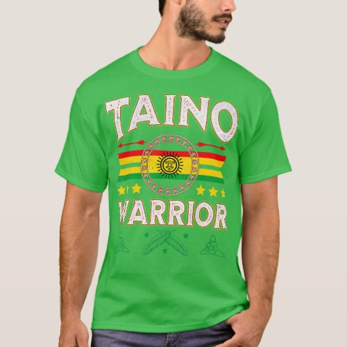 Taino Warrior Flag Native American Arawak Boriken  T_Shirt