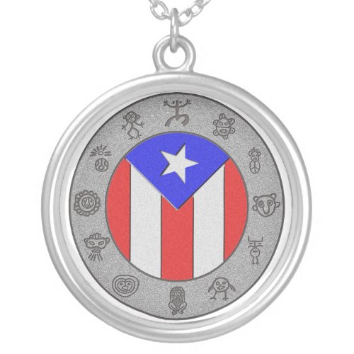 Taino Wheel Silver Plated Necklace