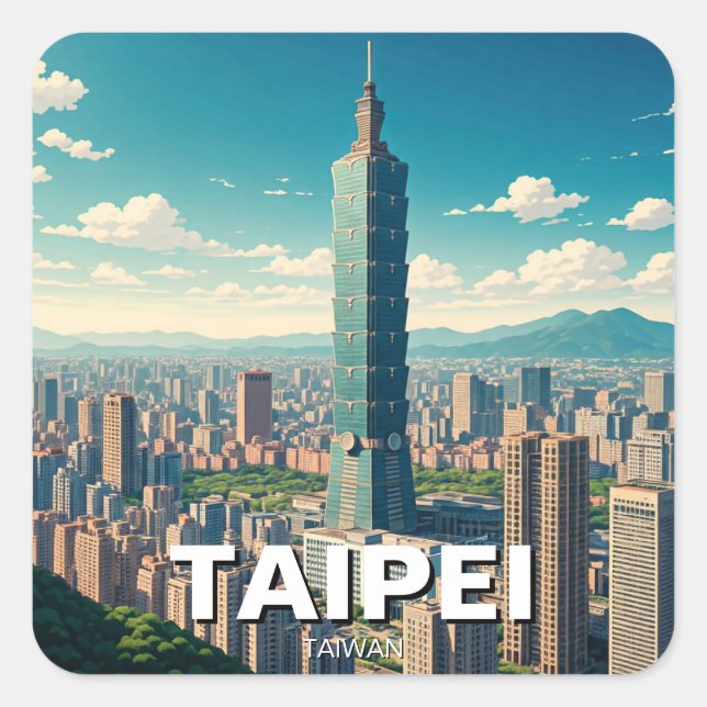 Taipei 101 Taiwan Square Sticker (Front)