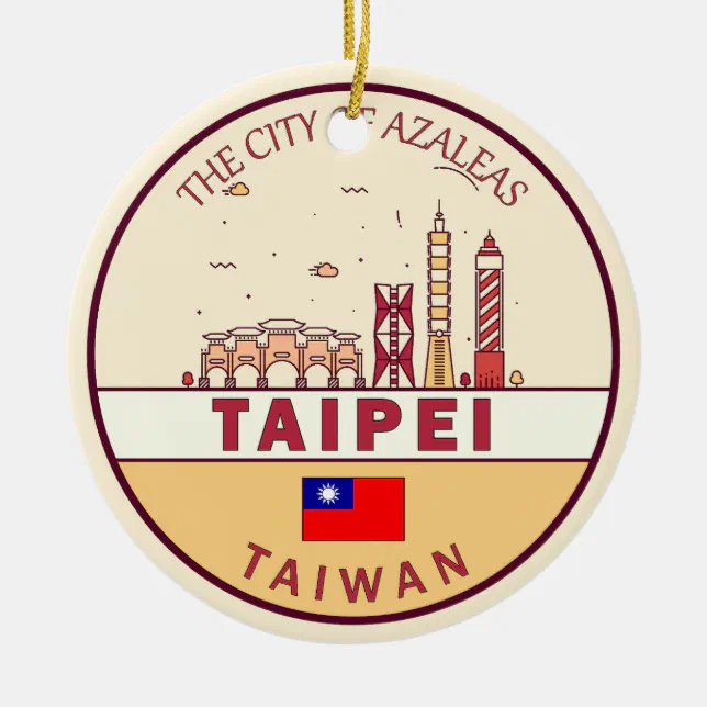KrisSidDesigns Taipei Taiwan City Skyline Ornament