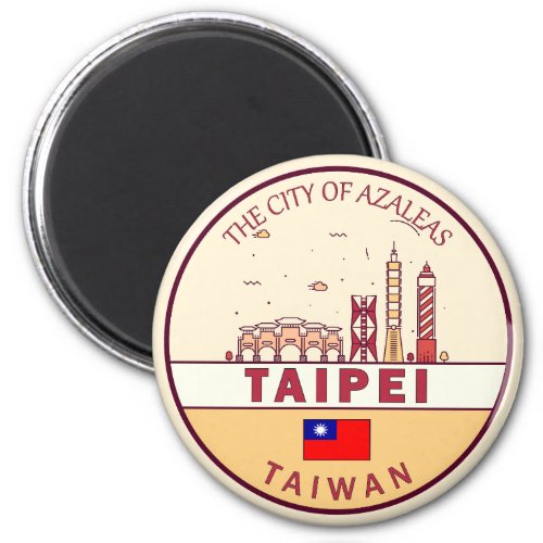 Taipei Taiwan City Skyline Emblem Magnet