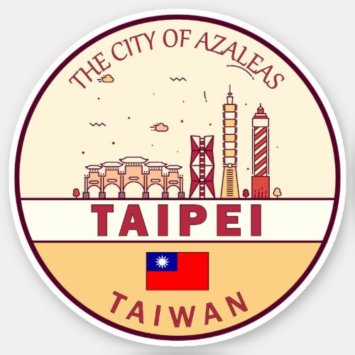 Taipei Taiwan City Skyline Emblem Sticker