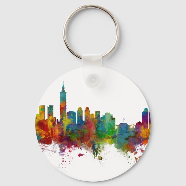 Taipei Taiwan Skyline Keychain (Front)